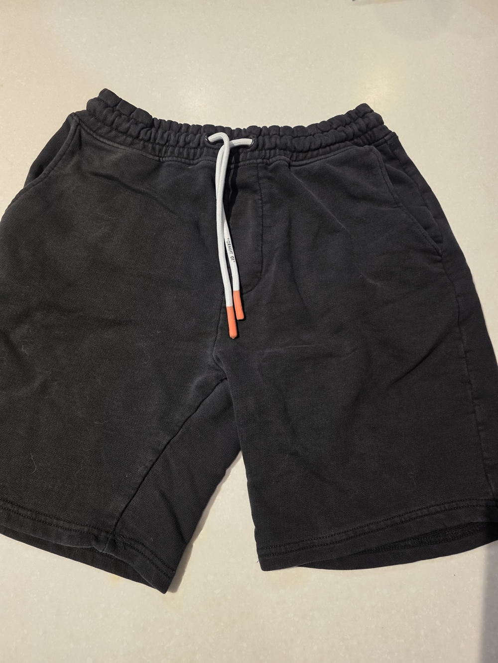Bershka Black Athletic Drawstring Shorts with Orange Tips